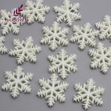 Lucia Crafts 24pcs 2.1CM Transparent White Christmas Snowflake Hanging Ornament