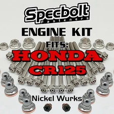 CR125 Full Engine Bolt Kit for Honda CR 125 Specbolt Nickel Wurks Motor Hardware