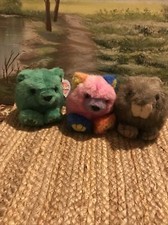 Vintage Puffkins,Squirrel ,and two Teddy Bears Only Green One With Tags .