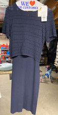 Etcetera Capsize Dress Womans XS Navy Blue Viscose Knit Sweater Dress