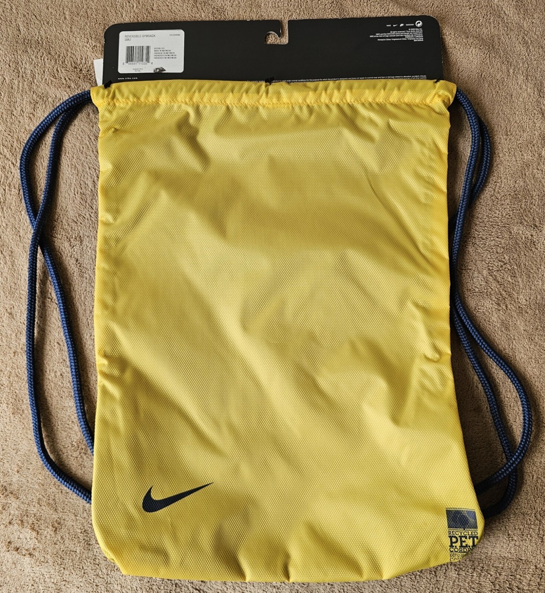 とと NIKE Blue/Yellow Cinch Bag/Backsack 17