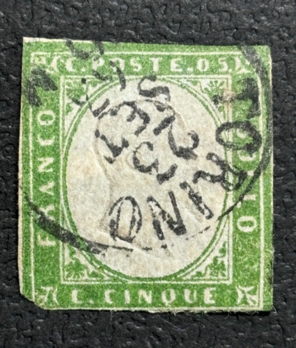 SARDINIEN Briefmarke ITALIEN 1859 Emmanuele TORINO 23.09.1863 / YA812 - Bild 1 von 3