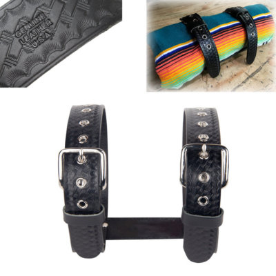 Biker Motorrad Blanket Carrier Toolbag Halter für Decke Rollen Matten Echt Leder