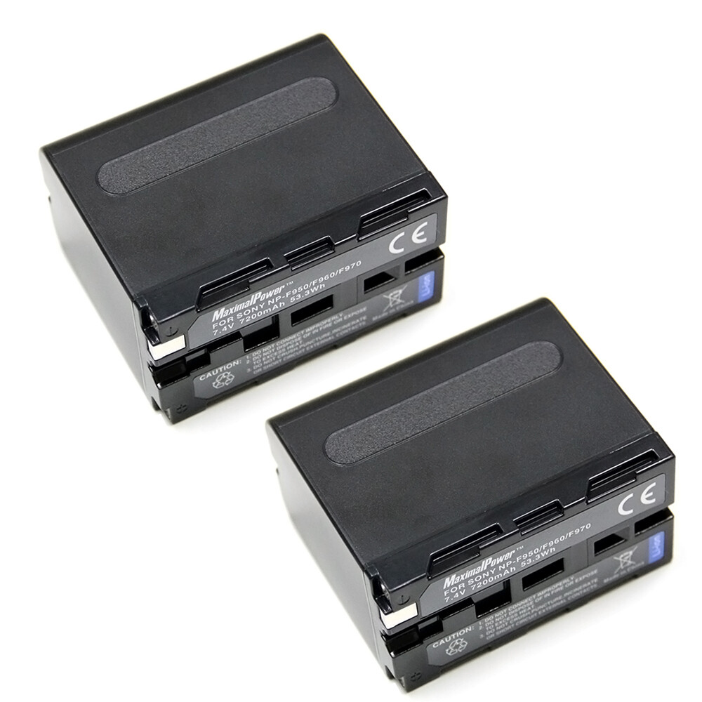Refuelergy Two Batteries for SONY NP-F950 NP-F970 F330 F530 6.6Ah Camera