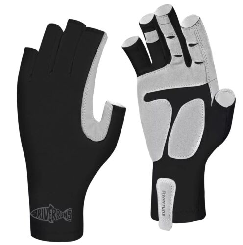 UPF 50+ Fingerless Fishing Gloves- Fishing Sun Gloves- UV Protection Gloves M...