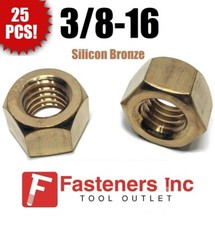 (Qty 25) 3/8-16 Silicon Bronze Finished Hex Nut UNC