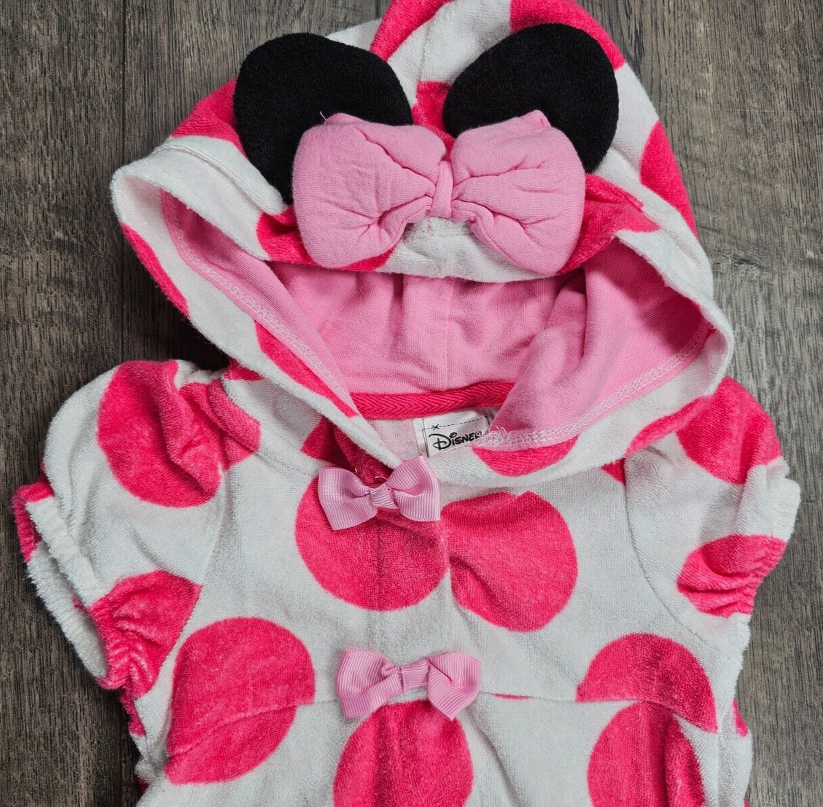 Baby Girl Clothes Disney Store 2T Minnie Mouse Hooded Terry Cloth