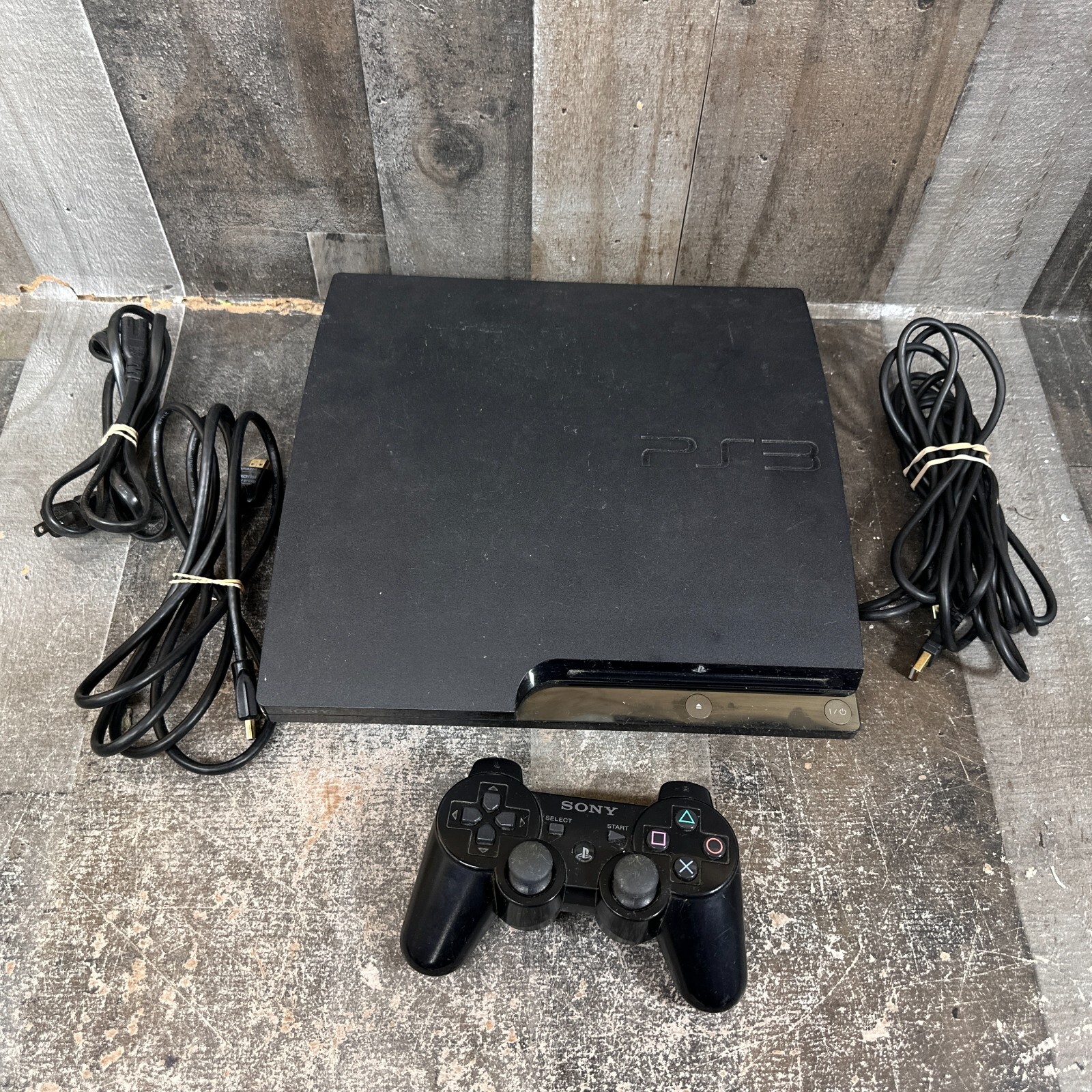 Sony PlayStation 3 PS3 Slim 120GB Console W/ Controller & Cords CECH