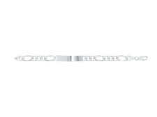 925 Sterling Silver ID Bracelet Figaro 8mm 200
