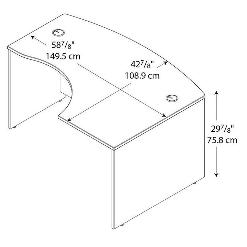 Scranton & Co 60 x 43 RH L Bow Desk in Hansen Cherry - Image 3 of 4
