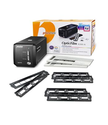Plustek OpticFilm 8200i Ai Film & Slide Scanner Converter + 35mm