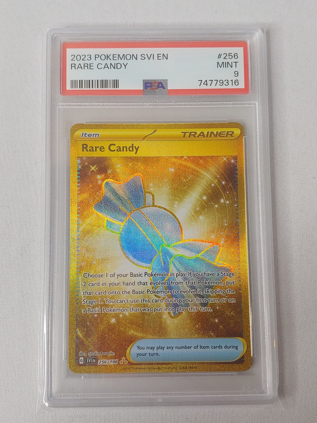 2023 Scarlet & Violet Rare Candy 256/198 POKEMON PSA 9 MINT