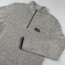 Weird Fish Sweatshirt Mens Large Grey Macaroni 1/4 Zip Pullover Sweater