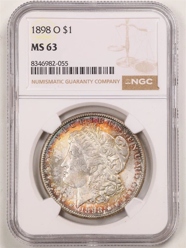 1898-O $1 Morgan Silver Dollar MS63 NGC 8346982-055 Toned
