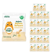 BestBy01/25 Little Bellies Organic Banana Softcorn Baby Snack 18 Pack 5.04oz