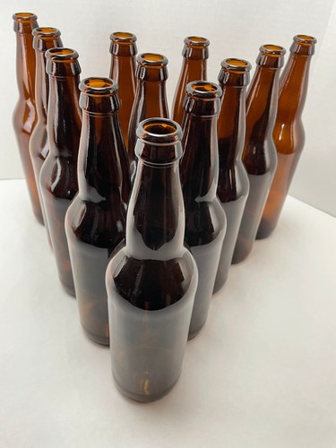 Glass Beer Bottles Amber 22 oz Commander Bomber Long Neck Pry Off Case of 12 - Picture 11 of 14