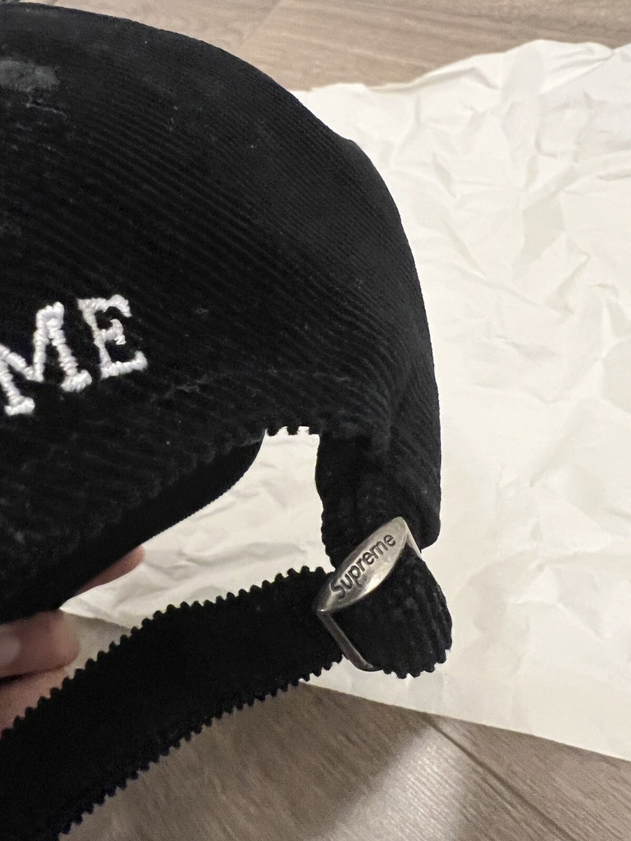 Supreme Corduroy S Logo 6-Panel Black Made In USA