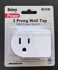 WALL TAP POWER SWITCH Electrical Outlet Control Plug In On/Off LED Light 3 Prong