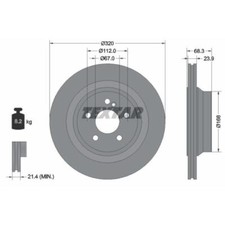 TEXTAR 2x Bremsscheibe hinten Ø320 mm für Mercedes-Benz E-Klasse T-Model S212