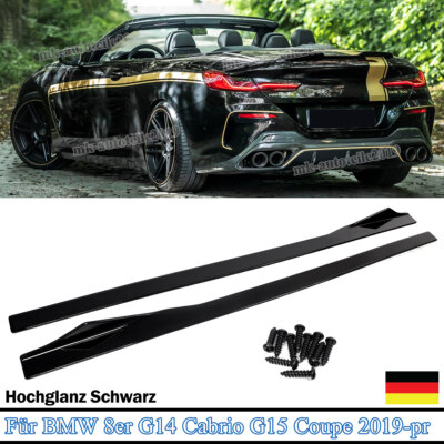 Aufsatz Seitenschweller Schwarz Glänz AC für BMW 8er G14 Cabrio G15 Coupe 2019+ 