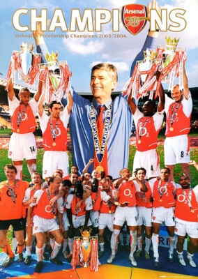 Premier League 絵画 Arsenal FC UNBEATEN CHAMPS English Premier League CHAMPIONS 2004