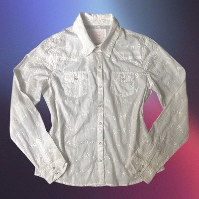 Limited Too Y2K 100% Cotton Long Sleeve Shirt Button Down Embroidered Size XXL