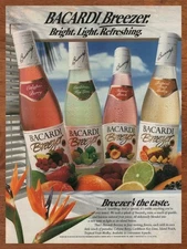 1990 Bacardi Breezer Vintage Print Ad/Poster Summer Beach Tropical Bar Art 90s