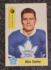 1958-59 Parkhurst Allan Stanley 23 (misspelled Allen Stanley) VG+ Condition 