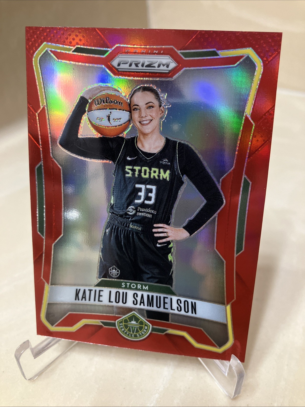 Katie Lou Samuelson 2026 Panini Prizm  WNBA Basketball Red Prizm /299 Storm #101