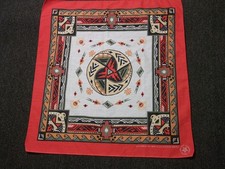 Vintage Wamcraft Aztec Pattern Bandana Red Made in USA Eagle Southwest 1990s Y2K