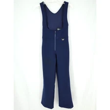 Fera Ski Bib Overall Kids 4S Navy Blue Wool Blend Front Zip Stretch 4 Short