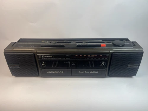 Vintage Emerson CTR932 AM/FM Stereo Radio Dual Cassette - Working Condition