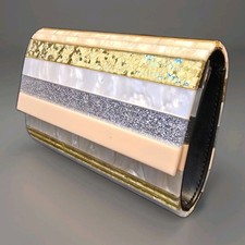  Kurt Geiger Blush Glitter Disco Clutch Bag