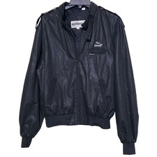 Vintage Members Only Jacket Mens 44 Black Jaguar Car Logo Embroidered Bomber