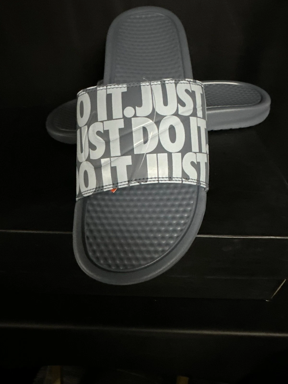 Nike Grigio Grigio Kawa Just Do It Slides Tg 11 NUOVE con scatola