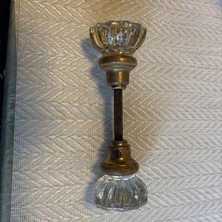 Antique Glass Door Knob Set 12 Point Inner & Outter with Spindle