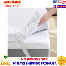 2" 3" 4" Mattress Topper, Gel Memory Foam Bed Topper, Twin, White