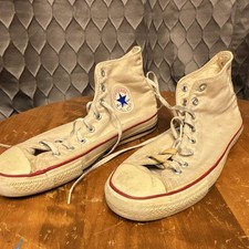 Vintage 1980 s Converse Chuck Taylor All Star White Canvas High Top Men's USA 11