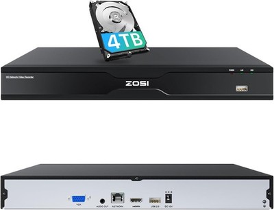 ZOSI 32CH Network Video Recorder for Security Camera System NVR with 4TB HDD