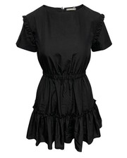 Alice + Olivia Garner Ruffled Mini Dress In Modal Women Black Size 0