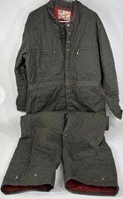 Vintage Lee Union Made Insulated Work Coveralls Olive Green 1970s Sz L