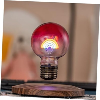 Rainbow Floating Light Bulb, Magnetic Levitating Lamp with 360 Automatic 