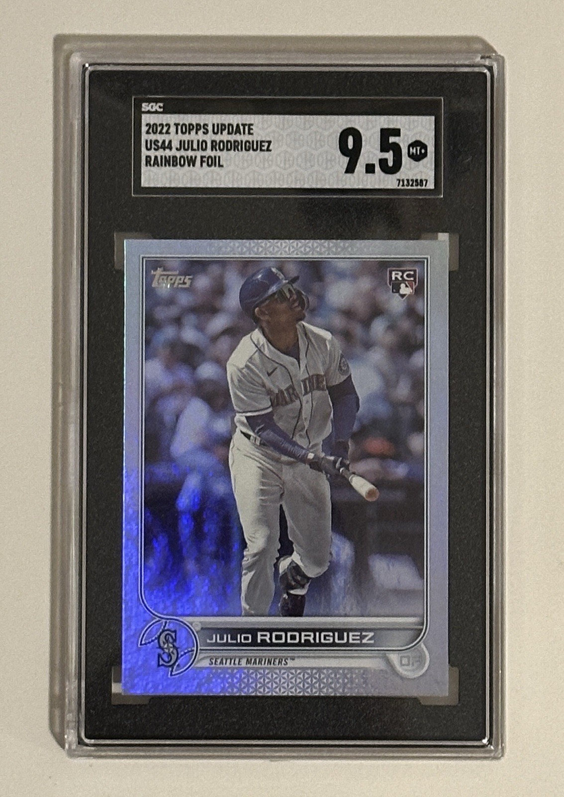 2022 TOPPS UPDATE RAINBOW FOIL RC US44 JULIO RODRIGUEZ MARINERS SGC 9.5