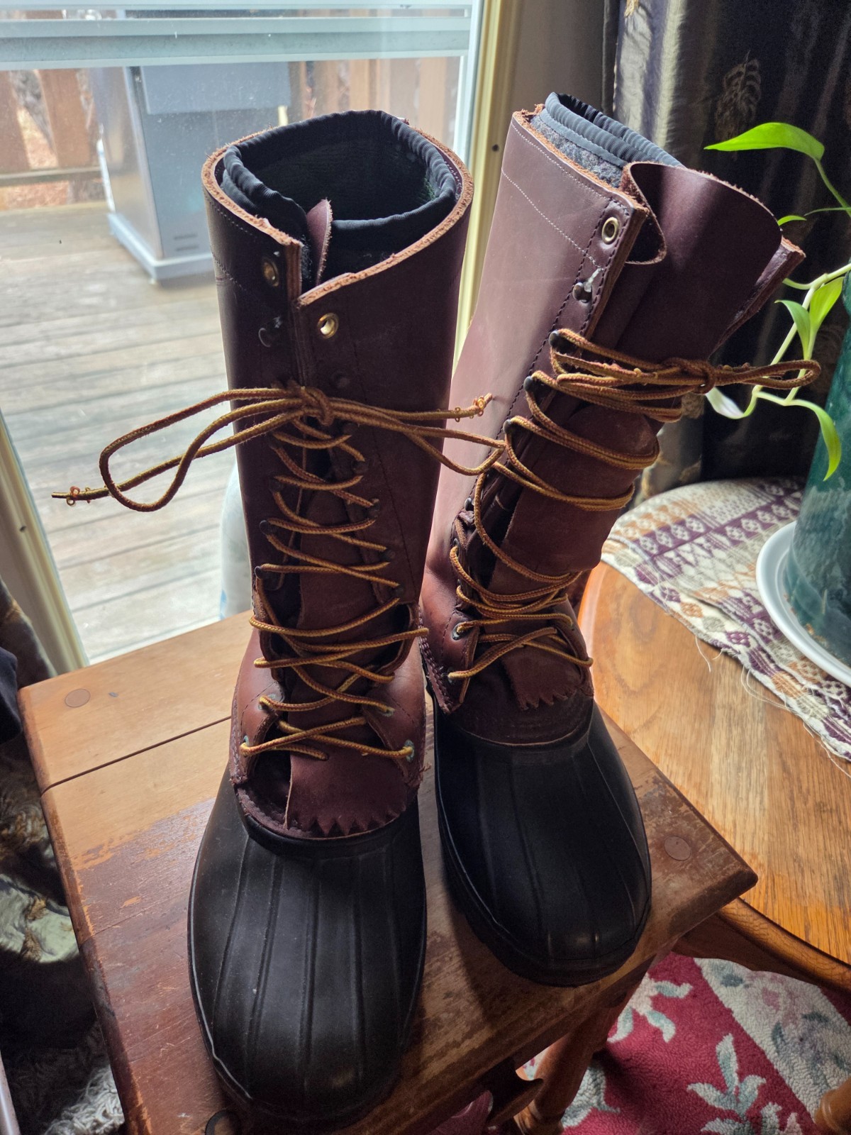 Vintage Schnees Bozeman MT Size 10 Leather Rubber Hunter Pac