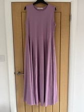 Peruvian Connection Lilac Lagenlook Boho Maxi Dress Pima Cotton UKM Pockets