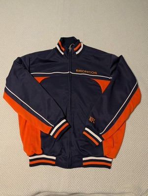 Vintage Denver Broncos Jacket Mens L Blue Full Zip NFL Football Y2K Embroidary