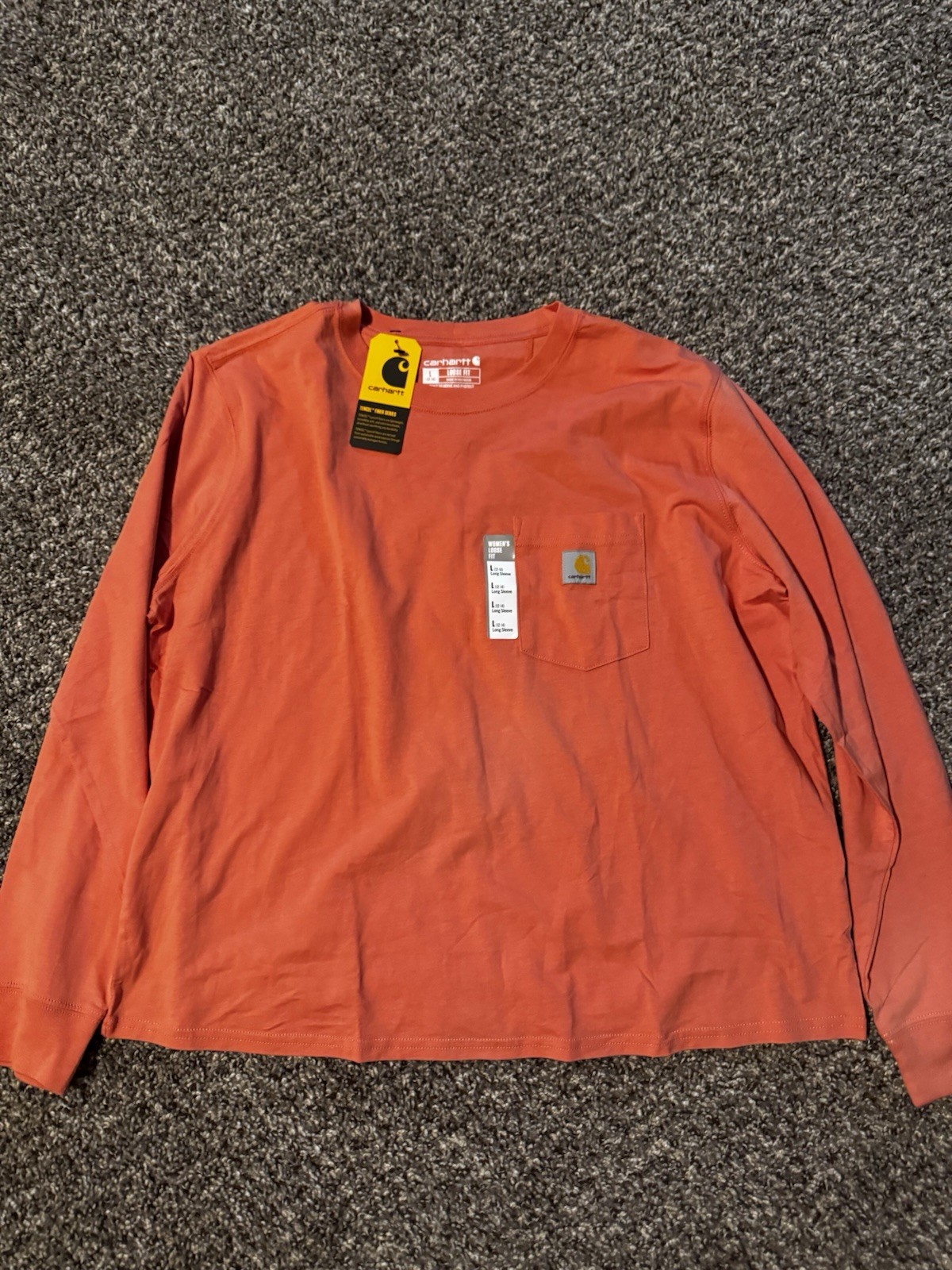 Carhartt Loose Fit Heavyweight Short-Sleeve Pocket T-Shirt Women's L Coral K87-W