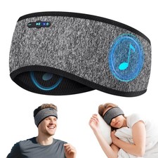 Sleep Headphones Bluetooth Headband for Side Sleepers Sport Mask Light Grey