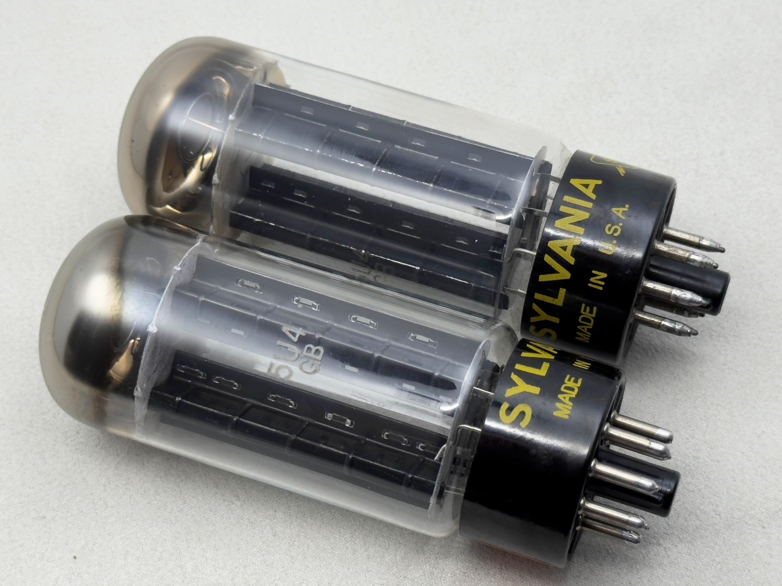 Matched Pair Sylvania 5U4GB Rectifier Vacuum Tubes Tested on Amplitrex