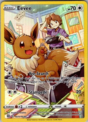 Eevee Ultra Rare SWSH09: Brilliant Stars Trainer Gallery TG11/TG30 NM